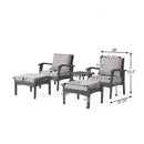 Honolulu - Modern Chat Set of 5 With Wicker - Gray / Silver