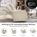 270 Degree Swivel Power Recliner With Tray Table, Phone Holder, Cup Holder, USB Port