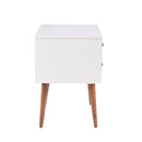 Jeremy - Storage Nightstand With Drawers - Off-White / Navy