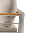 Cora - Outdoor Patio Aluminum 4 Pieces Chat Set - Beige / Natural / Silver
