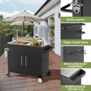 Outdoor Grill Cart With 304 Stainless Steel Sink And Cabinet - Black / Silver