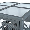 Outdoor Cat House With Shelves And Weather Protection, Removable Wood Boxes - Gray