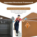 Heavy Duty Metal Storage Shed With Windows And Lockable Door, Weatherproof Outdoor Garden Shed