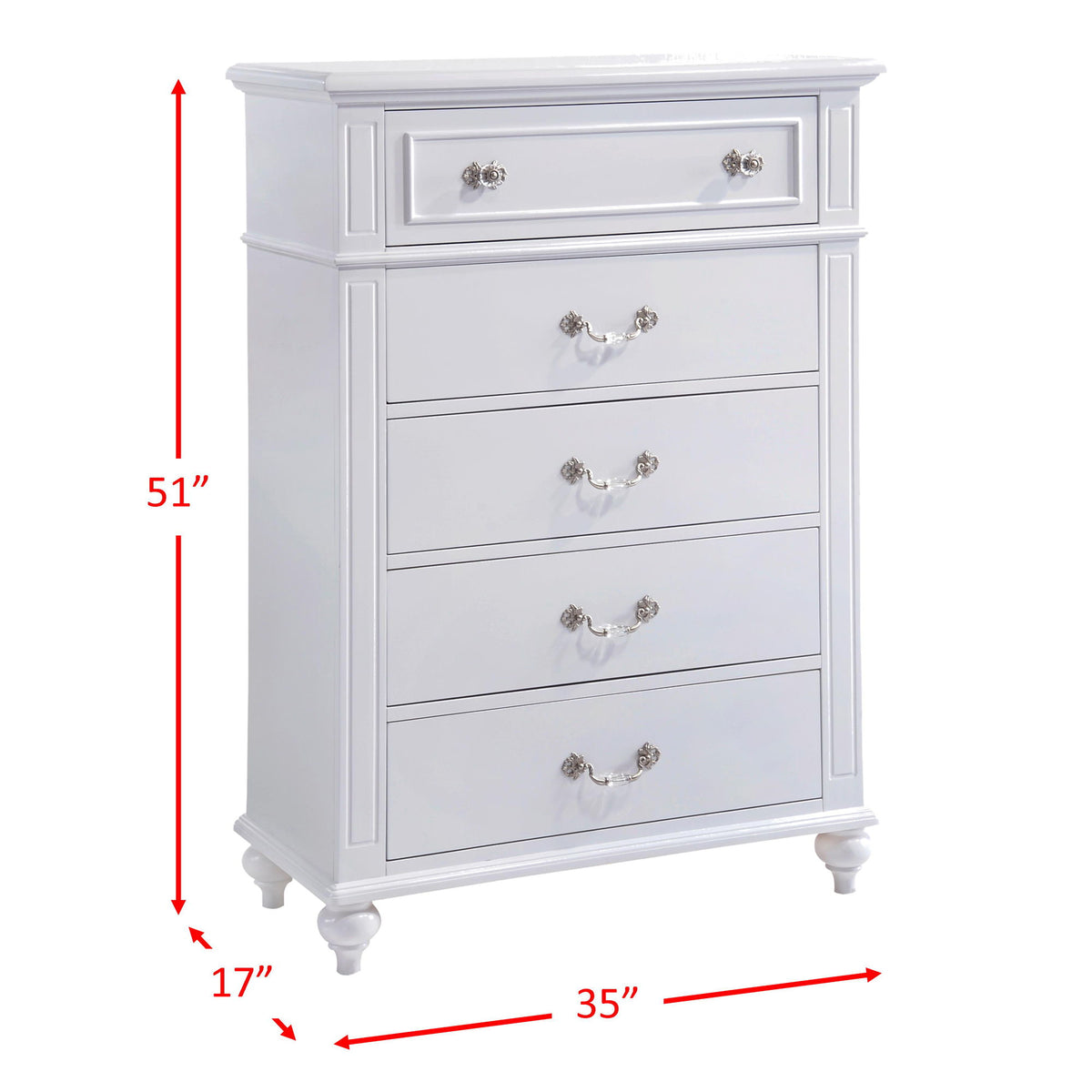 Alana Platform Bedroom Set in White by Elements International, view 6