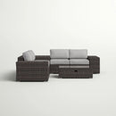 Modern Patio Rattan Sectional Set With Cushions