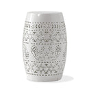 Transitional Ruby - Side Table With Lace Cut Design - White