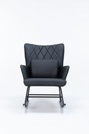 Rocking Accent Chair With Lumbar Pillow And Ottoman