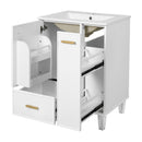 Bathroom Vanity With Sink, Deep Drawer, Door Shelf, 2 Tier Basket