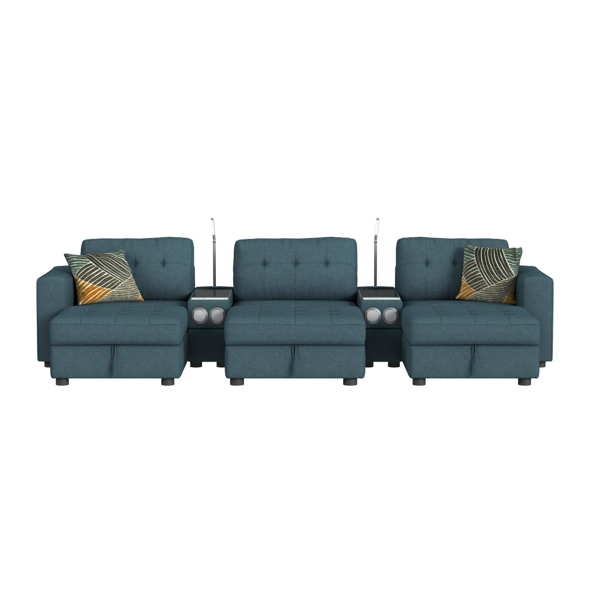 Options One Living Room Set Sectional in Blue by Elements International, view 31