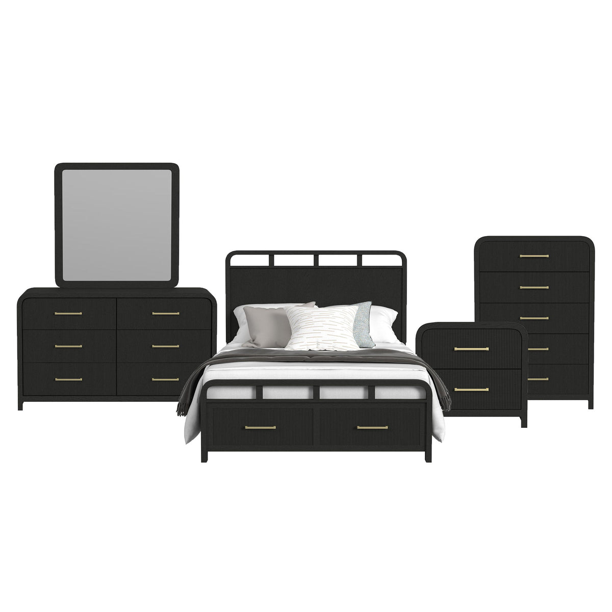 Ridgemont Storage Bedroom Set in Black by Elements International, view 20