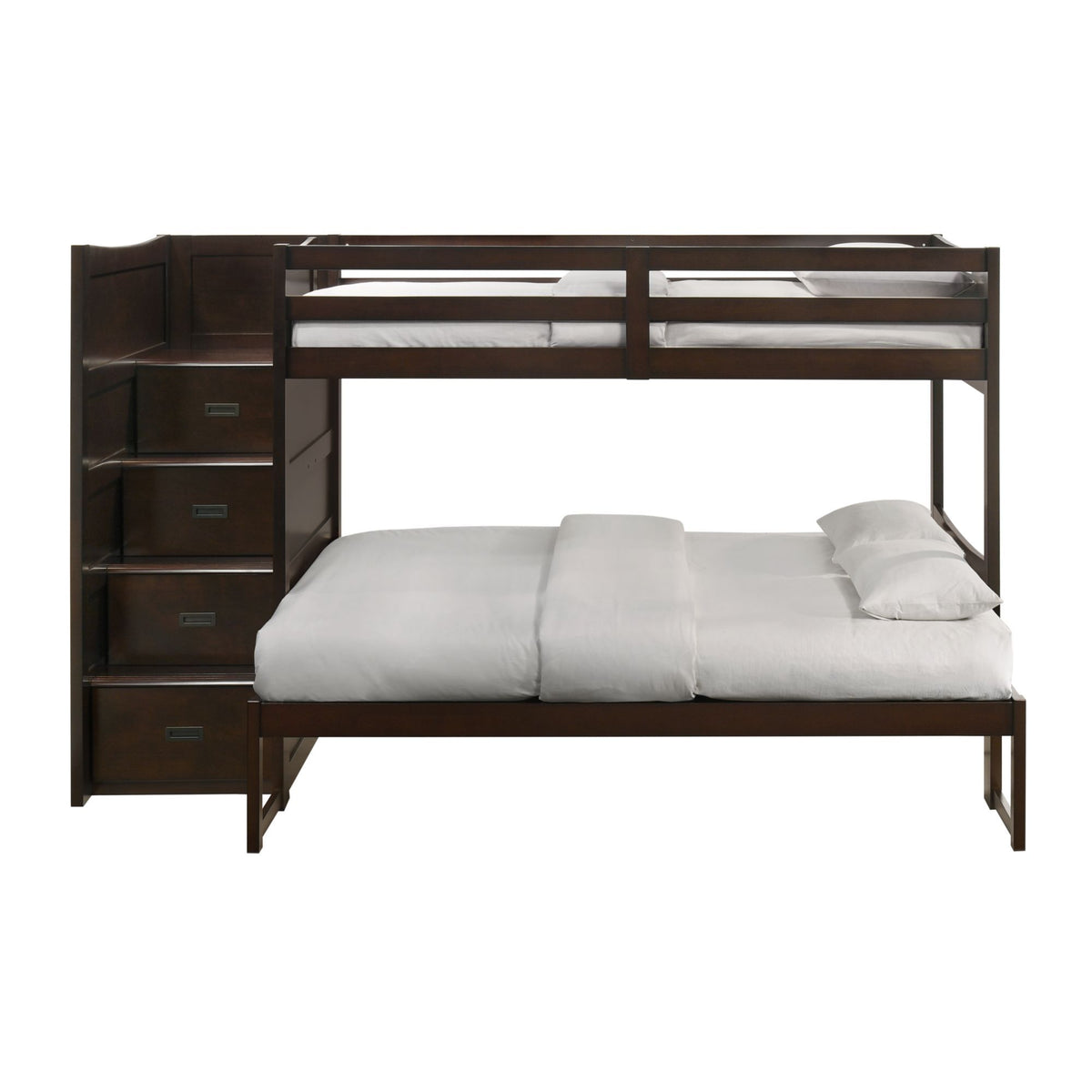 Sami Step Bunk With Left Headboard in Dark Brown by Elements International, view 22