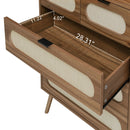 Modern 5 Drawer Accent Storage Cabinet For Living Room, Bedroom, Dining Room, Or Study - Walnut