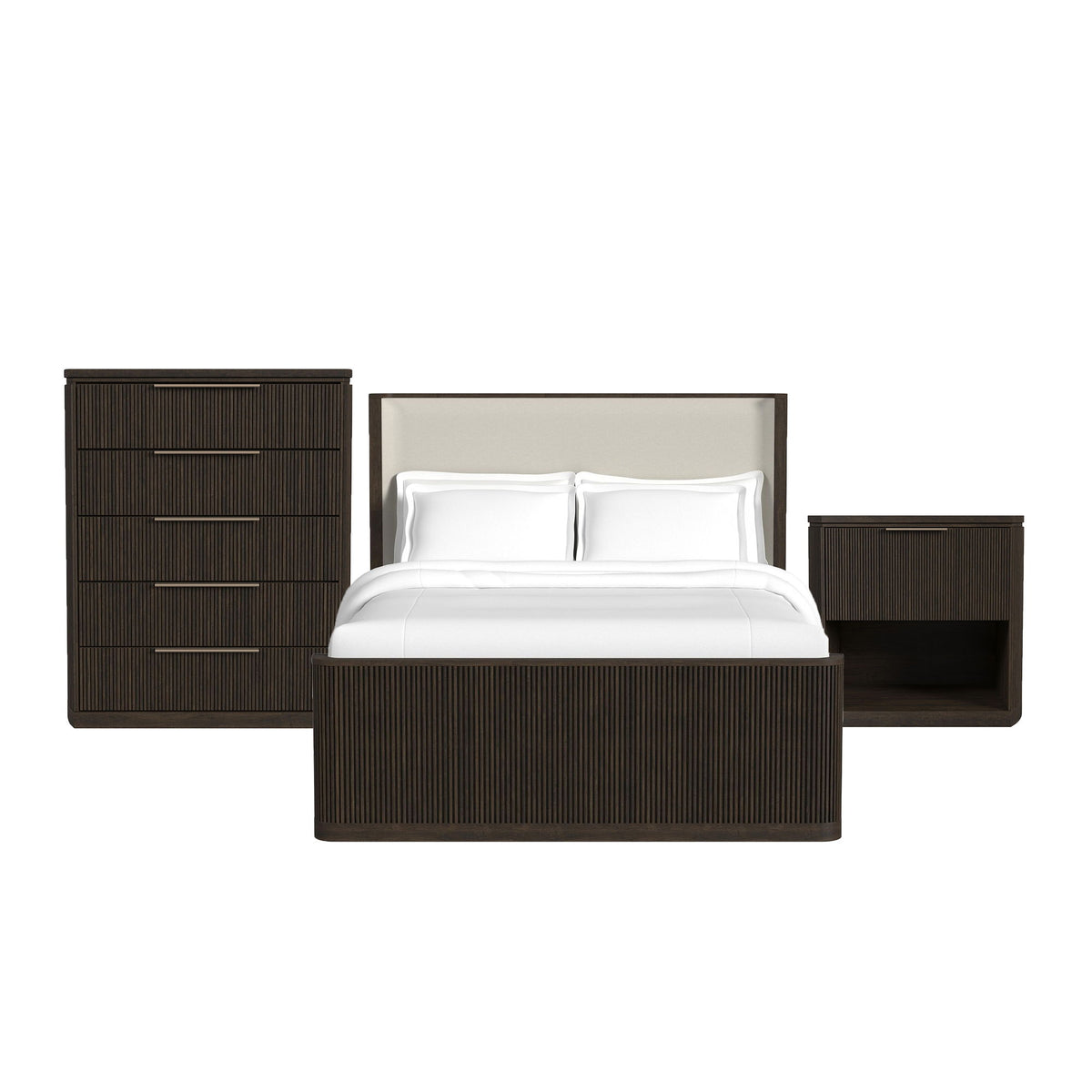 Sylvie Bedroom Set With Upholstered Bed in Dark Brown by Elements International, view 15