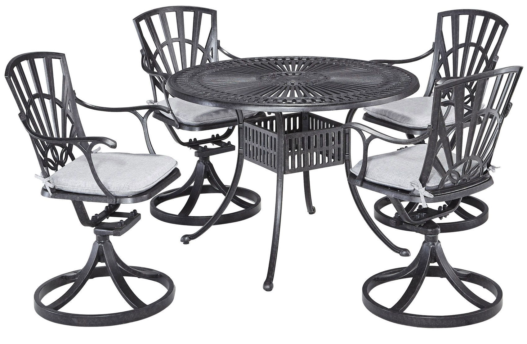 Grenada - 5 Piece Outdoor Patio Dining Set - Dark Gray