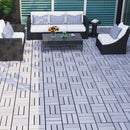 Acacia Wood Interlocking Deck Tiles Checker Pattern For Outdoor Flooring