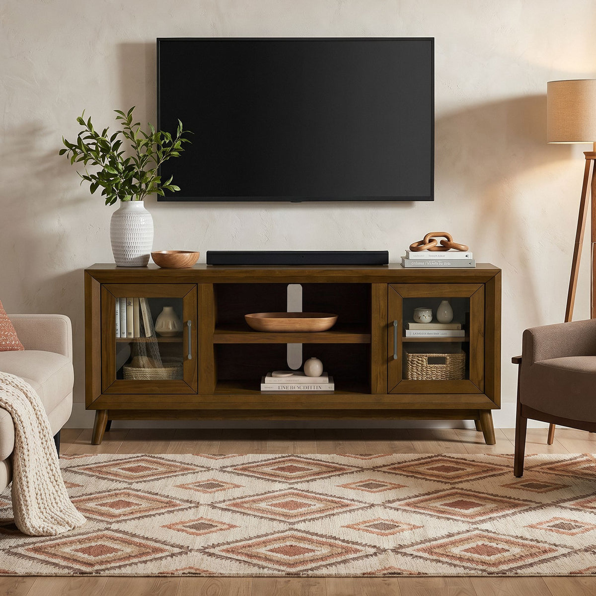 Santa Barbara TV Console in Dark Brown by Elements International, view 15