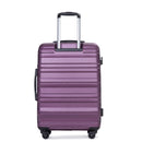 Expandable 3 Piece Luggage Sets Pc Lightweight & Durable Suitcase With Two Hooks, Spinner Wheels, Tsa Lock, (21/25/29) - Dark Purple
