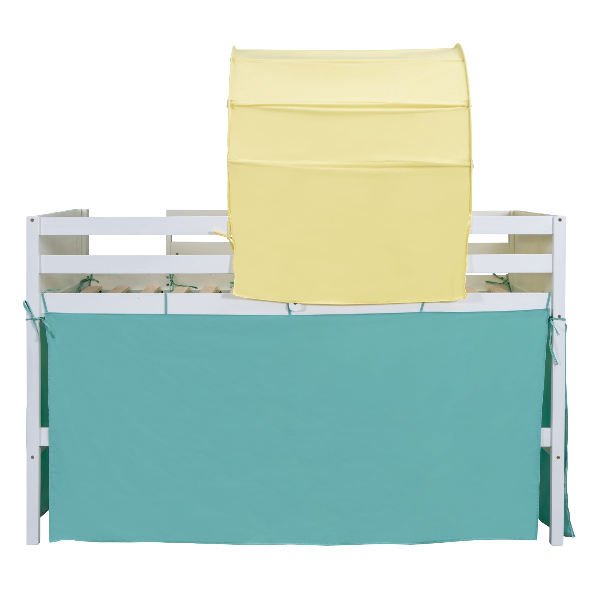Twin Size Loft Bed with Tent and Tower and Three Pockets- Green - Atlantic Fine Furniture Melbourne FL