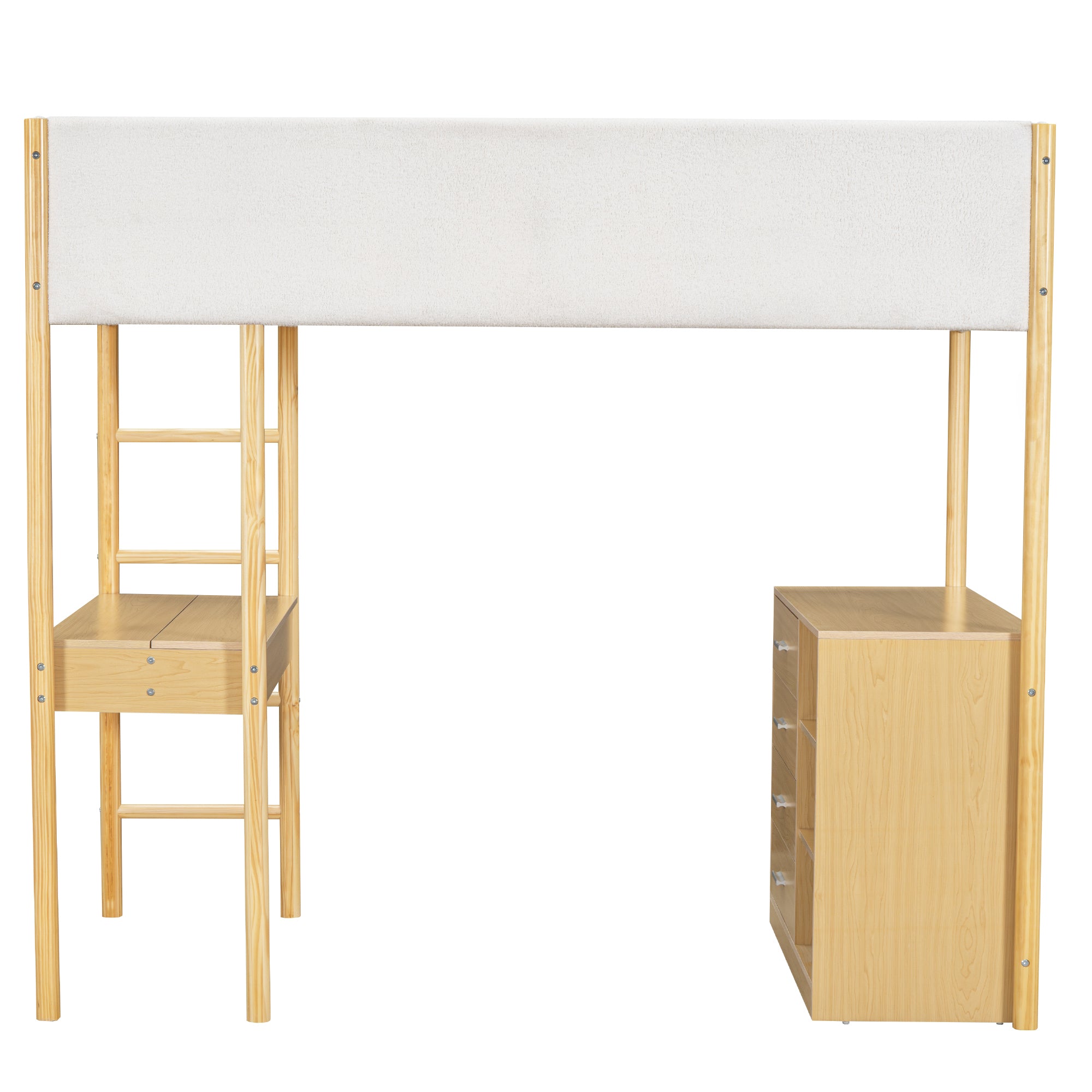 Twin Size Teddy FleeceLoft Bed Wood Bed, Natural - Atlantic Fine Furniture Melbourne FL