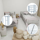 Metal Bunk Bed For Kids, Convertible Bedframe With Ladders & Guardrail