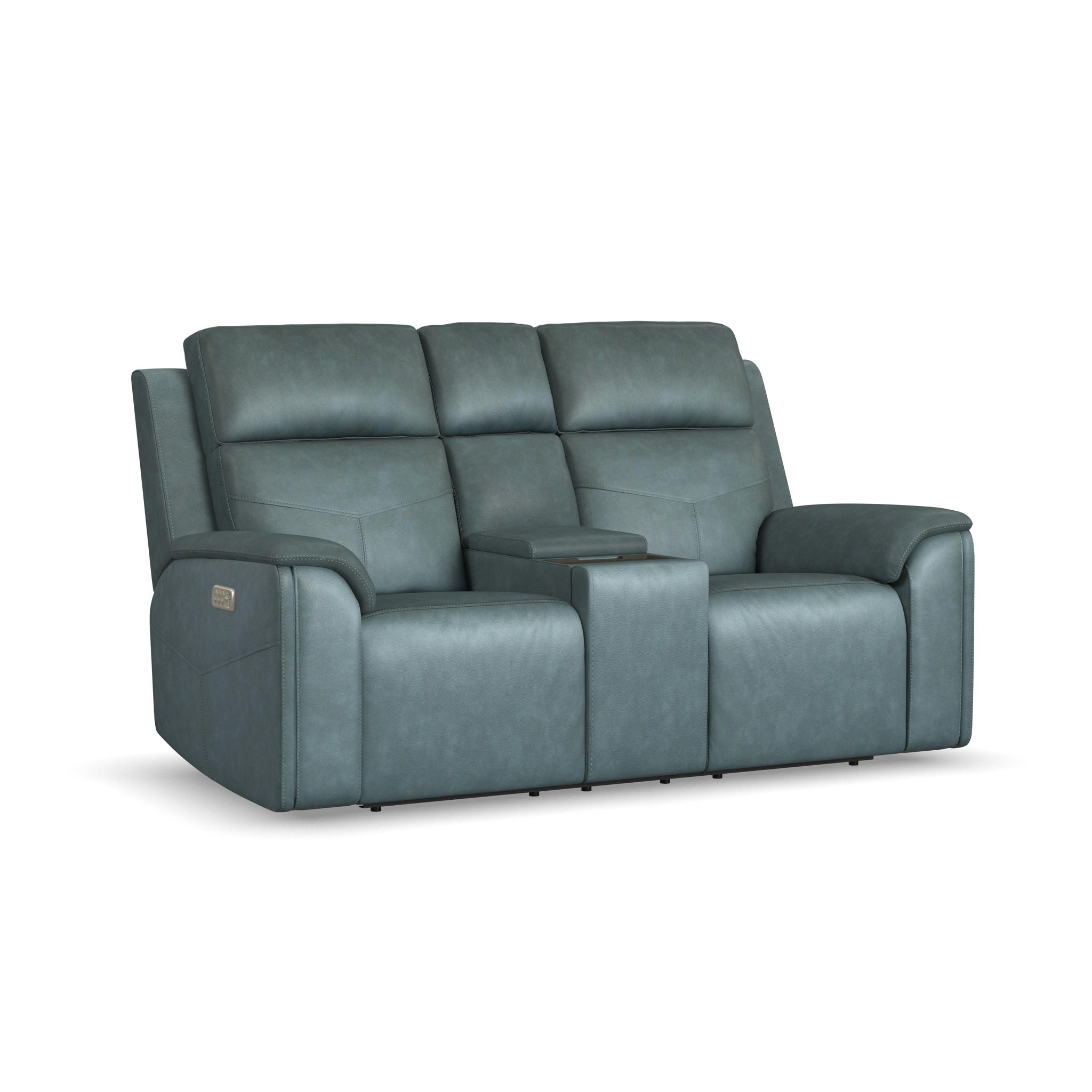 Vernon - Power Reclining Loveseat With Console, Power Headrests, Lumbar, Heat & Massage