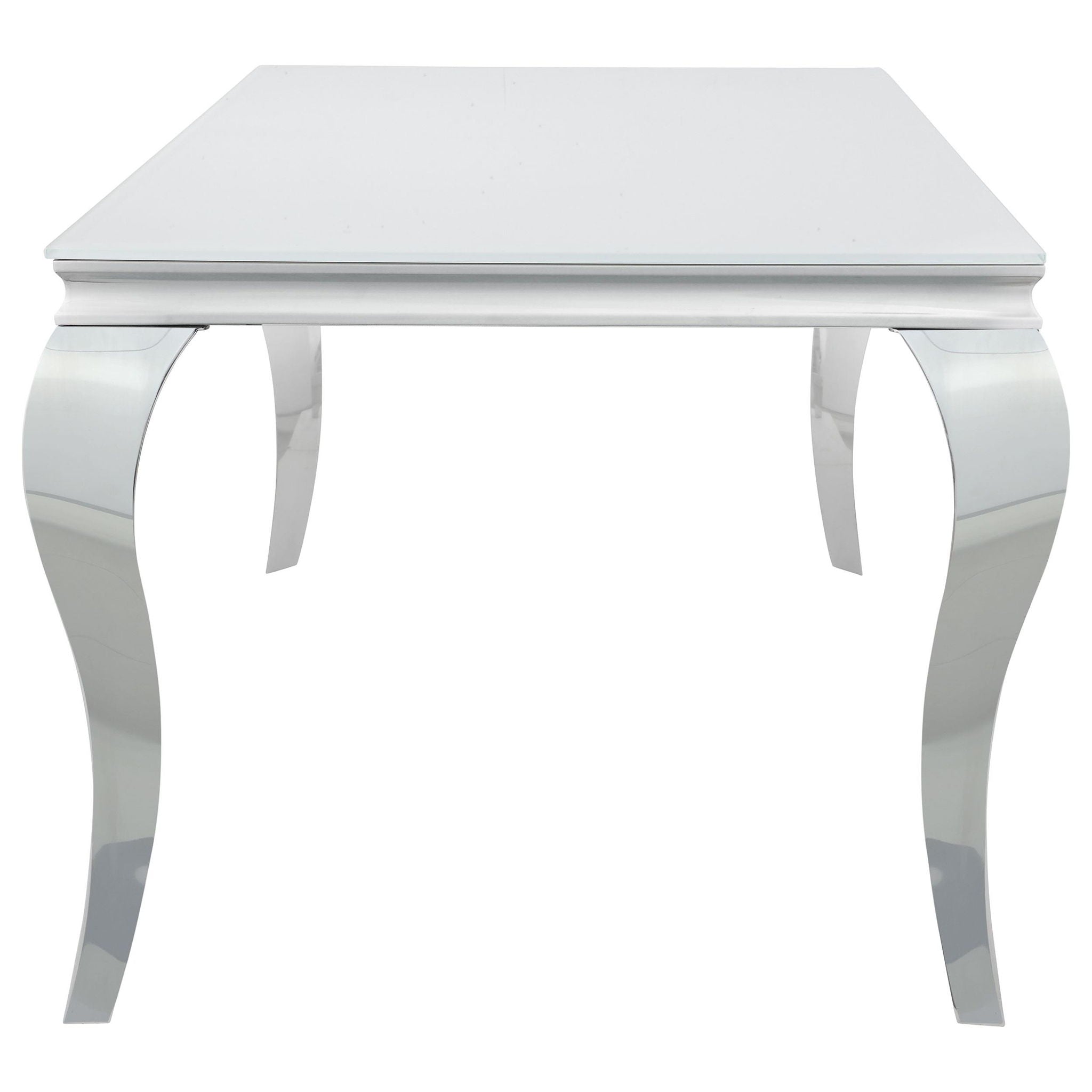 Carone Rectangular 61-inch Glass Top Dining Table White