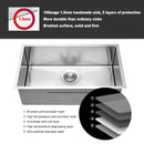 28" Undermount Kitchen Sink With, 10" Deep, Single Bowl, Rounded Corners - Brushed Nickel