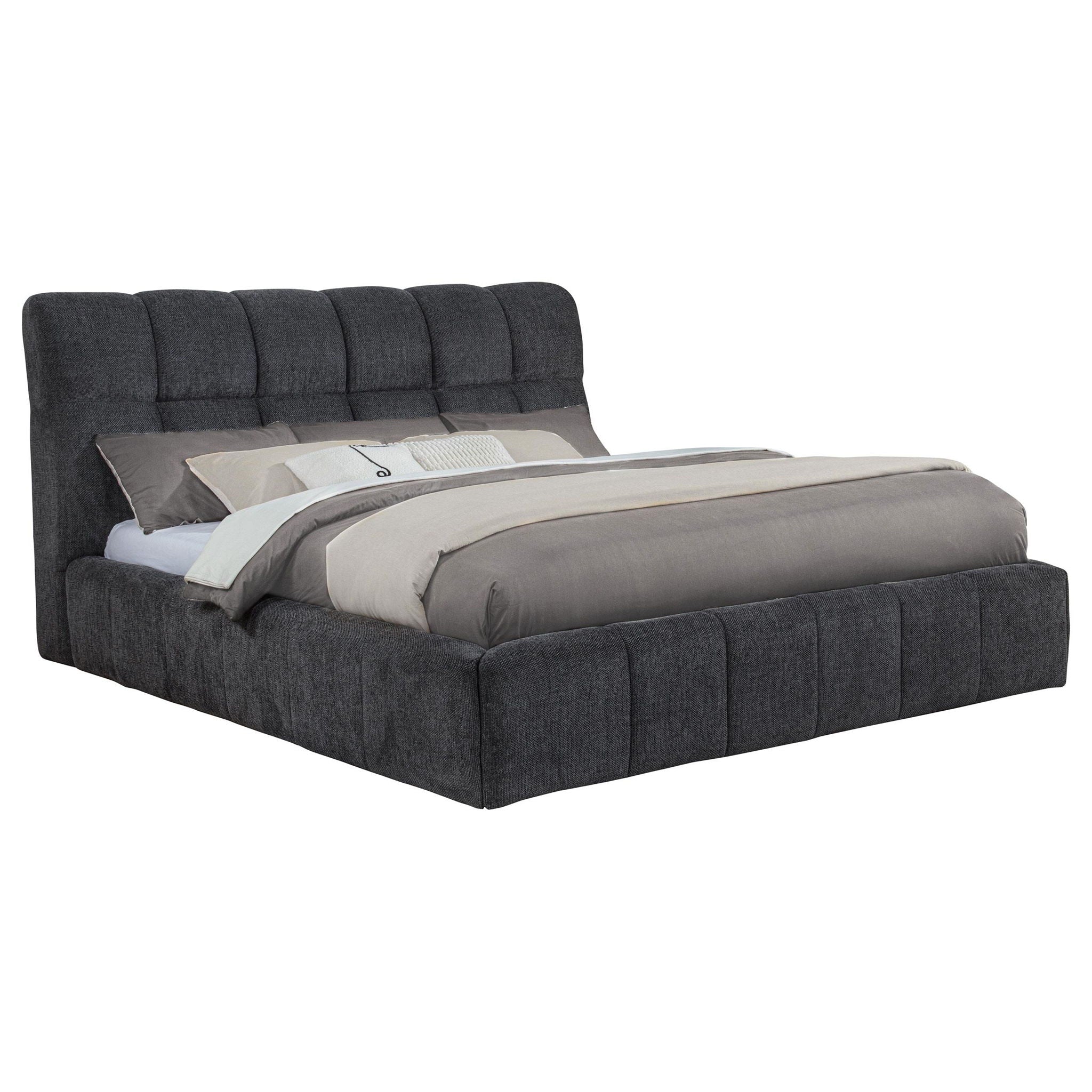 Nollet 48-inch Upholstered California King Platform Bed Grey