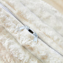 Plush Corduroy 4 Seat Sofa With Soft Pillows And Movable Ottoman