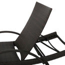 Salem - Contemporary Wicker Chaise Lounge With Arm, Weather Resistant