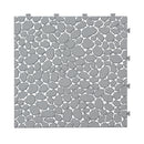 Interlocking Deck Tiles Plastic Waterproof Outdoor All Weather Anti-Slip Bathroom Shower Balcony Porch Strong Weight Capacity Upto 440 Lbs, Pebble Stone Pattern
