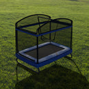 Outdoor Square Trampoline For Kids And Adults With Protective Net And Swing 4 X 6Ft - Black / Blue