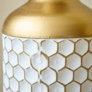 3 Piece Set Gorgeous Home Decoration Large Glazed Floor Vase Decoration Home Droplet Shaped - Gold / White