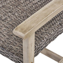 Hampton - Outdoor Wood And Wicker Loveseat - Gray