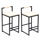 Elegant Bar Stool Set With Backrest And Footrest, Counter Height (Set of 2)
