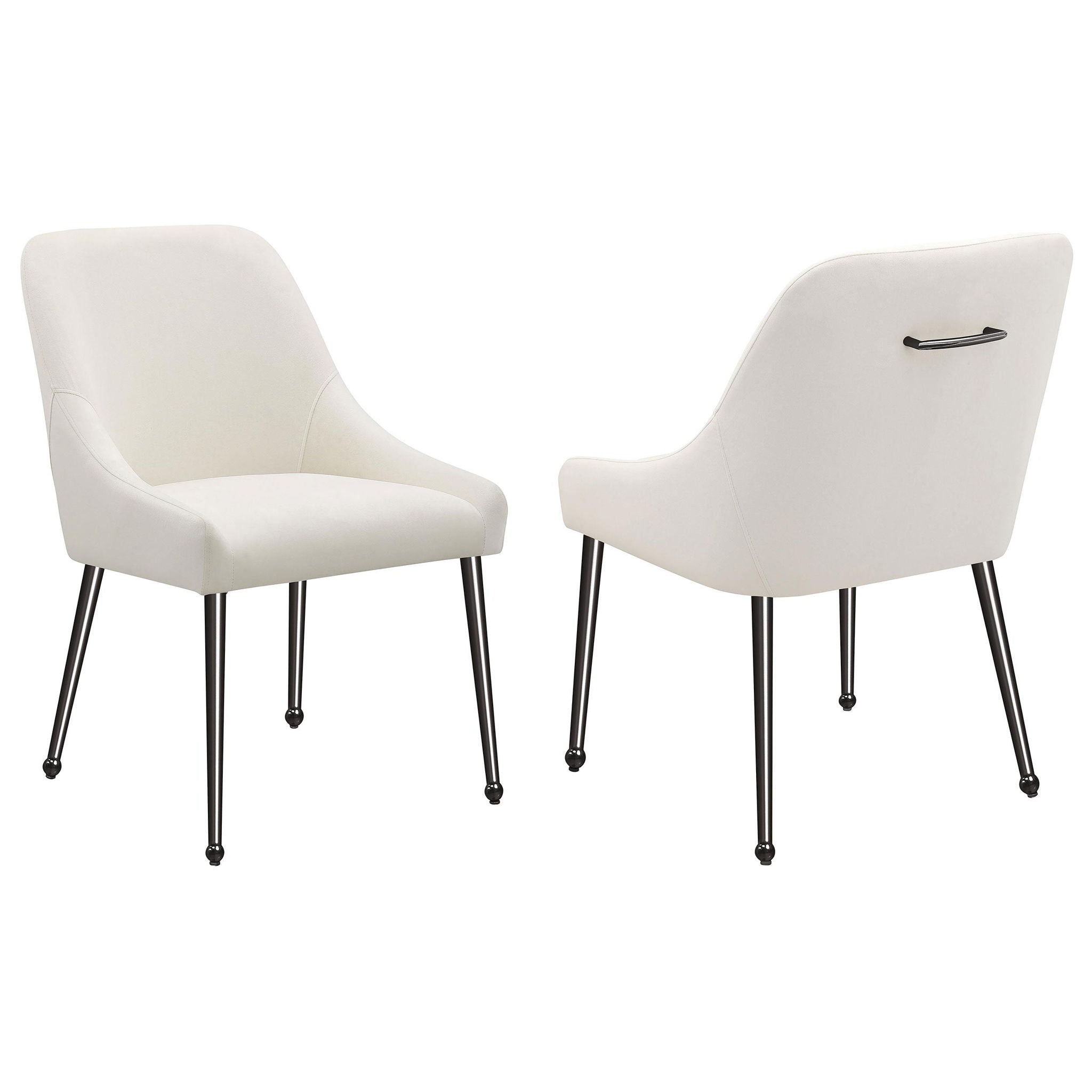 Mayette Upholstered Dining Side Chair Ivory (Set of 2) - Atlantic Fine Furniture Melbourne FL
