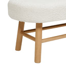 Fuji - Upholstered Bedroom Accent Bench With Natural Legs - Ivory White