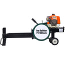 Portable Double Flywheel Electric Log Splitter 7 Ton Gas Log Splitter With Auto Return Steel - Gray