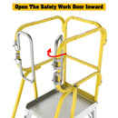 Heavy Duty Aluminum Rolling Platform Ladder With Steps, 375Lbs Capacity