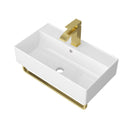 Wall Mounted Rectangular Bathroom Sink With Towel Bar