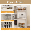 Modern Farmhouse Buffet Cabinet With Hutch Kitchen Storage Sideboard With Drawers & Barn Doors - White