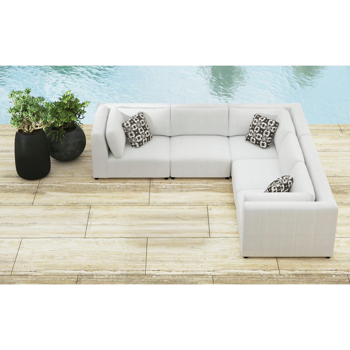 Zandara Modular Set Sectional in Beige by Elements International, view 14