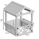 Outdoor Wooden Playhouse With Bench And Door - White