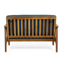 Outdoor Acacia Wood Loveseat Set With Coffee Table
