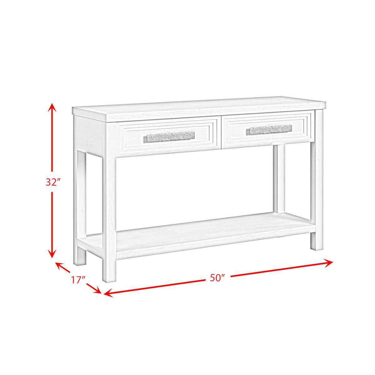 Avalanche Sofa Table in Antique White by Elements International, view 4
