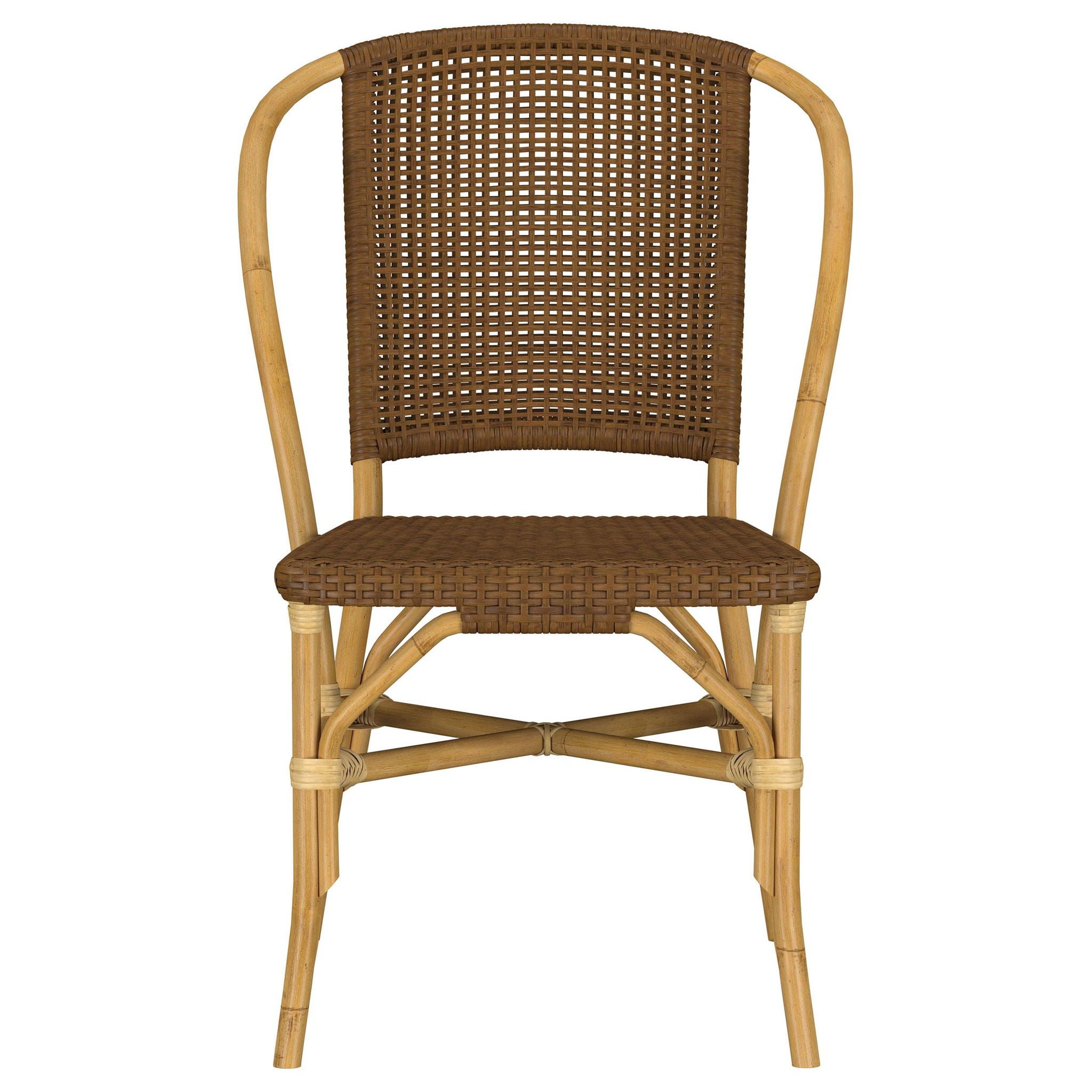 Lexley Woven Rattan Dining Side Chair Brown (Set of 2)