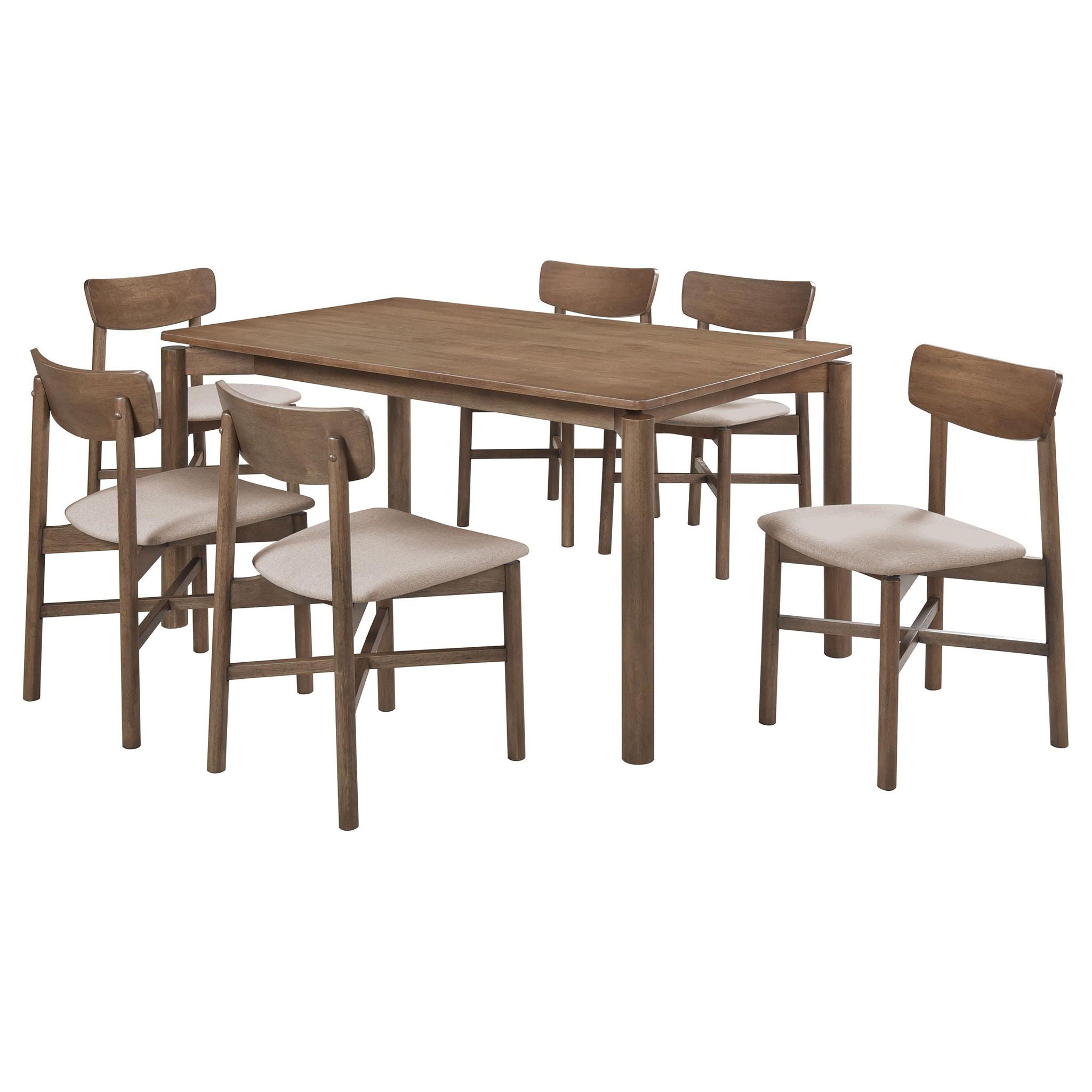 Parkridge 7-piece 59-inch Wood Dining Set Natural Walnut - Atlantic Fine Furniture Melbourne FL