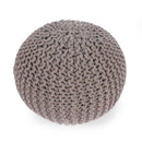 Moro - Knitted Cotton Round Pouf With Pumpkin Shape