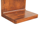 T Bar Rounded Bedside Table - Dark Brown