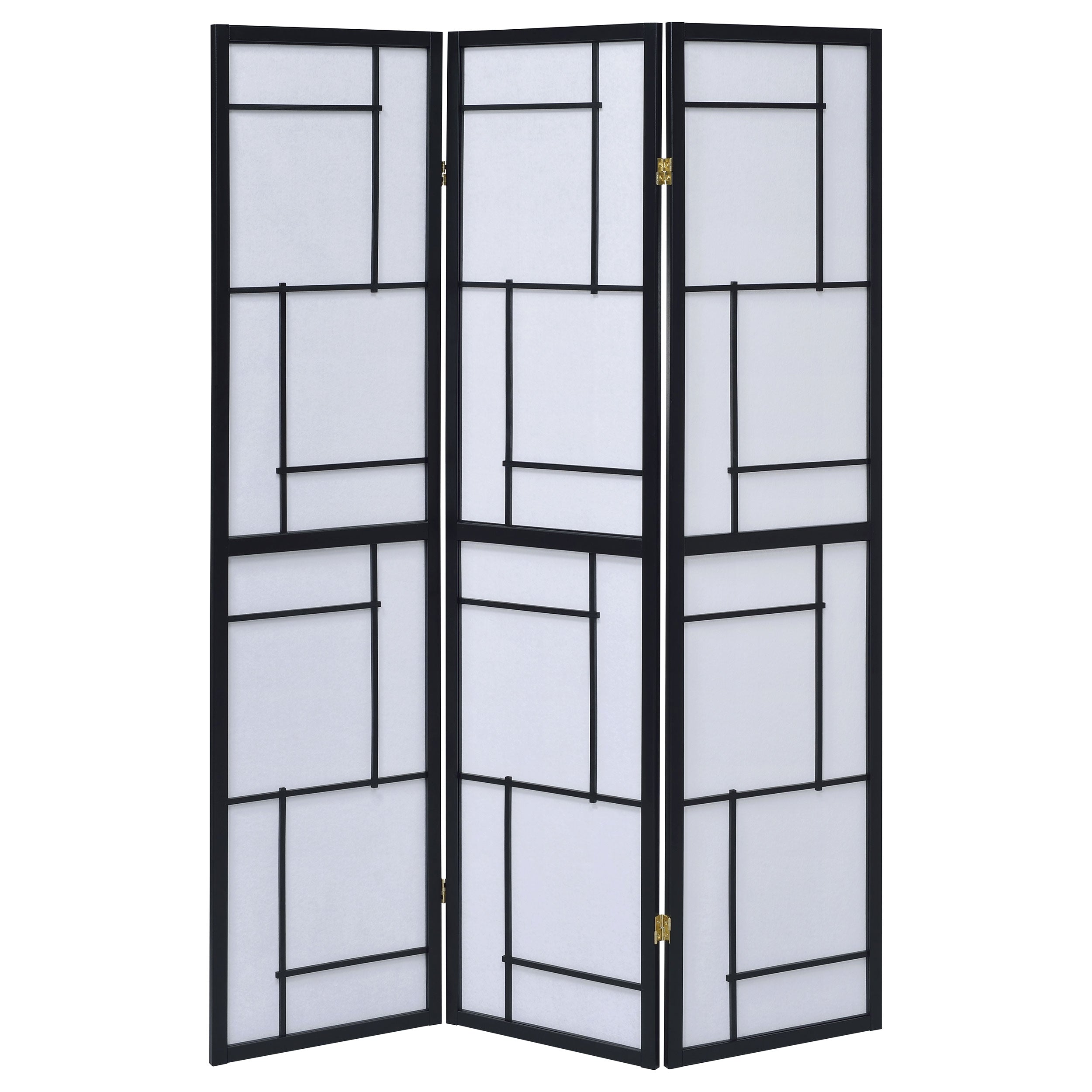 Damis 3-Panel Room Divider Folding Shoji Screen Black — view 4